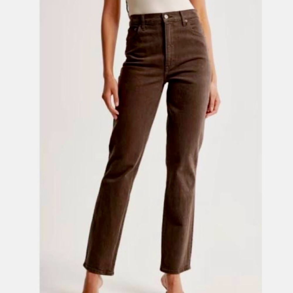 Abercrombie & Fitch Women's High Rise Jeans - Brown